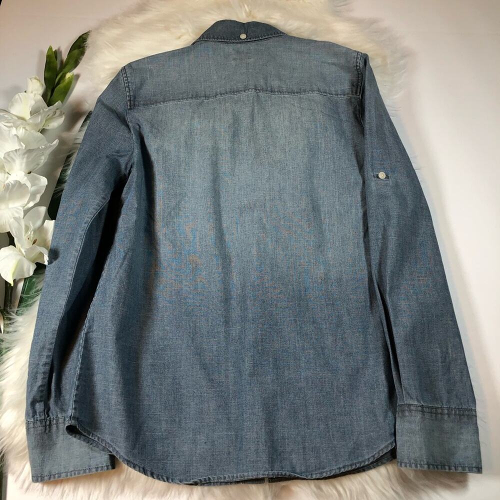 J. Crew Light Wash Denim Button-Down Shirt - Picture 6 of 7
